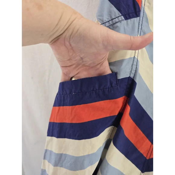 MAEVE Anthropologie SARA CHEVRON Sleeveless Fit And Flair Zip Pockets. SZ 12P - Picture 3 of 12